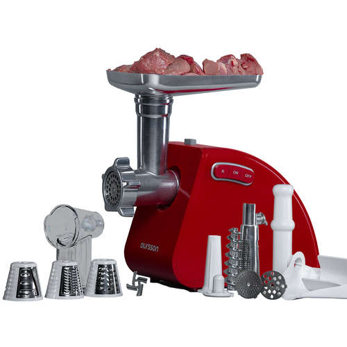 Maşină de tocat universala MG5530/RD, cu accesorii pentru carne, suc de roșii si răzuire